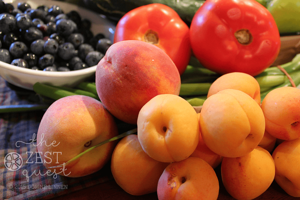Blueberries-Peaches-and-Apricots-make-week-9-Farm-Share-Sweet-2015-2-The-Zest-Quest