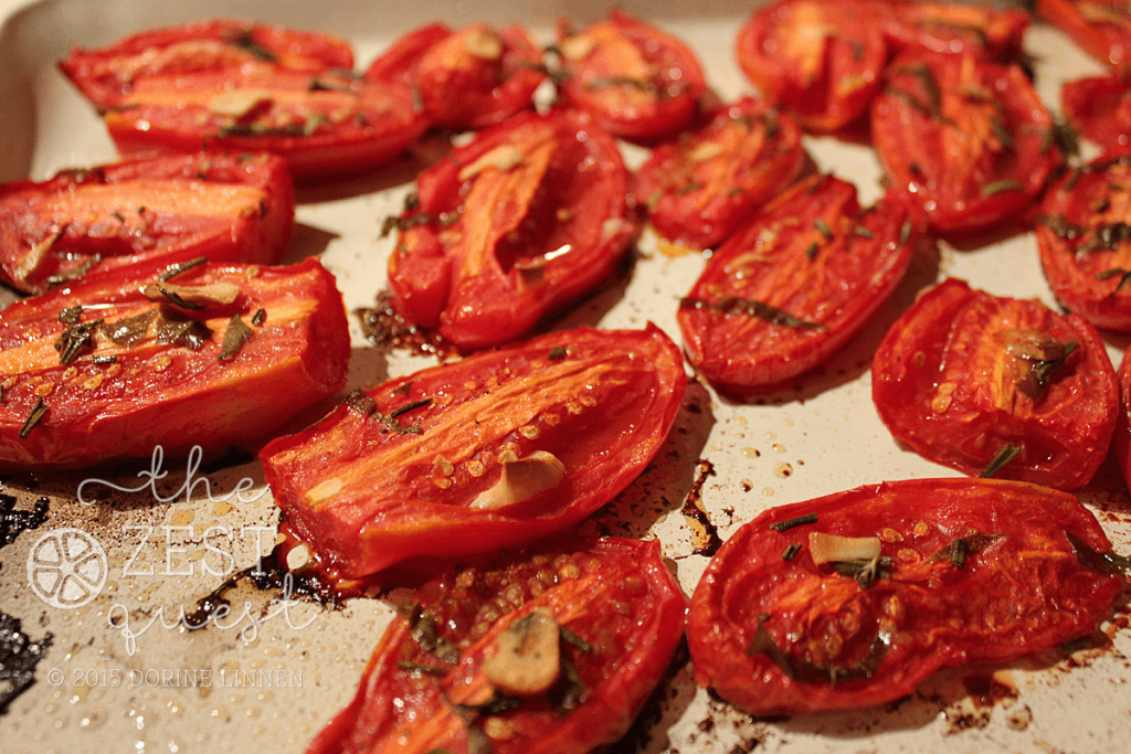 Roasted-Tomatoes-with-Rosemary-Basil-Garlic-on-Ceramic-pans-after-one-hour-2-The-Zest-Quest