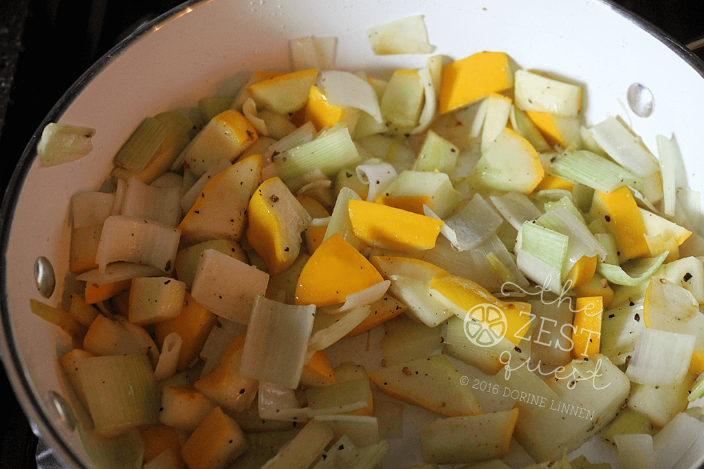 Patty Pan and Leek Recipe with Salt and Pepper is Simple